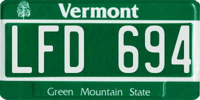 VT license plate LFD694