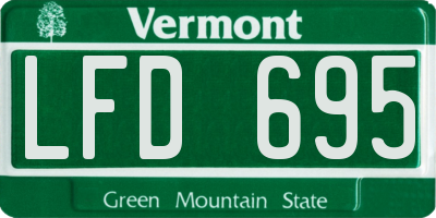 VT license plate LFD695