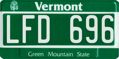 VT license plate LFD696