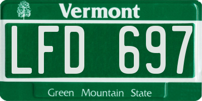 VT license plate LFD697