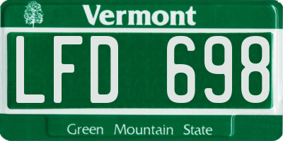 VT license plate LFD698