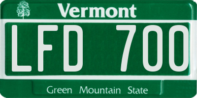 VT license plate LFD700
