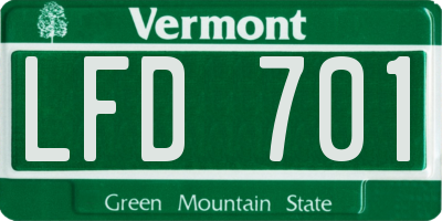 VT license plate LFD701