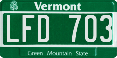 VT license plate LFD703