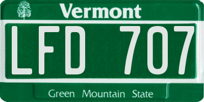 VT license plate LFD707