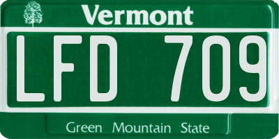 VT license plate LFD709