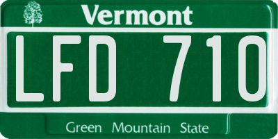 VT license plate LFD710