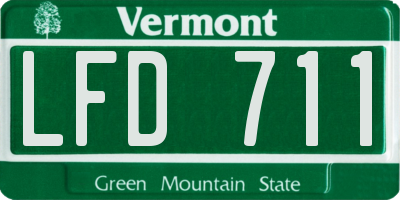VT license plate LFD711