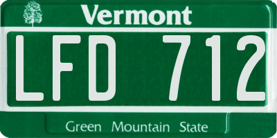 VT license plate LFD712