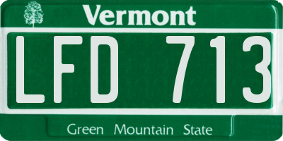 VT license plate LFD713