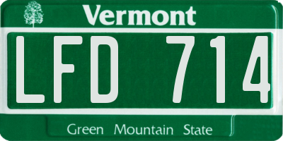 VT license plate LFD714