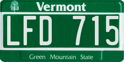 VT license plate LFD715
