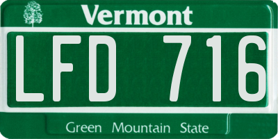 VT license plate LFD716