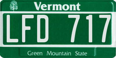 VT license plate LFD717