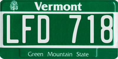 VT license plate LFD718