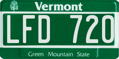 VT license plate LFD720