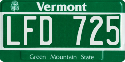 VT license plate LFD725