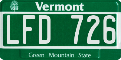 VT license plate LFD726