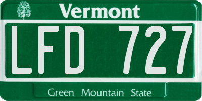 VT license plate LFD727