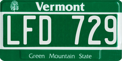 VT license plate LFD729