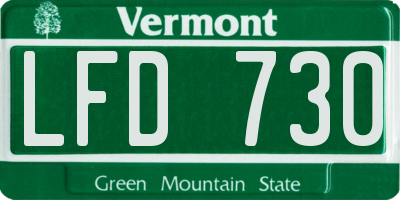 VT license plate LFD730