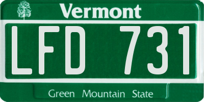 VT license plate LFD731