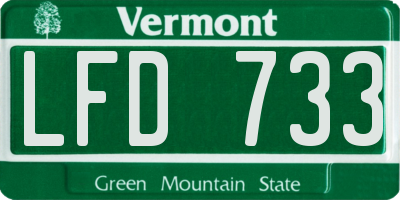 VT license plate LFD733