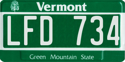 VT license plate LFD734