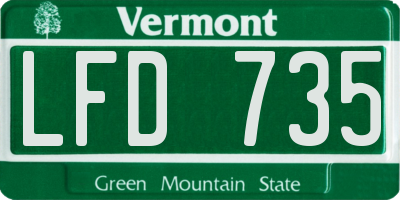 VT license plate LFD735