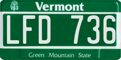 VT license plate LFD736