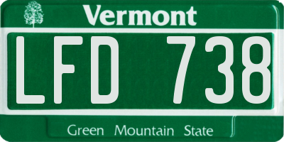 VT license plate LFD738