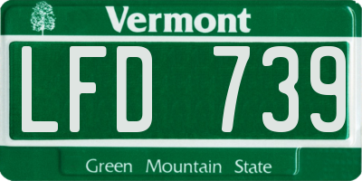 VT license plate LFD739