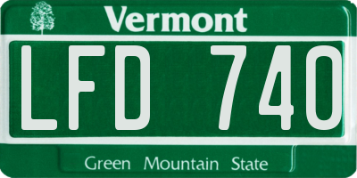 VT license plate LFD740