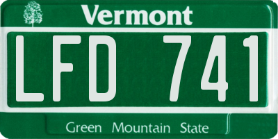 VT license plate LFD741