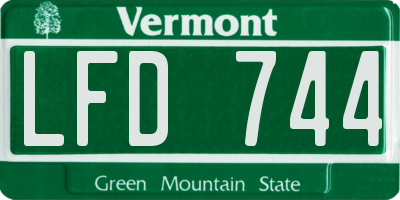 VT license plate LFD744