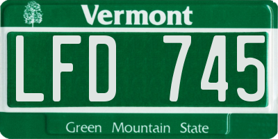 VT license plate LFD745