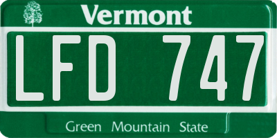 VT license plate LFD747