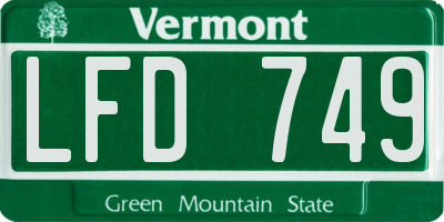 VT license plate LFD749