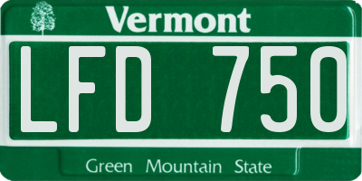 VT license plate LFD750
