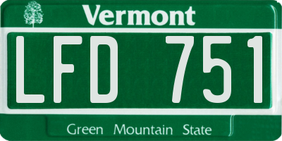 VT license plate LFD751