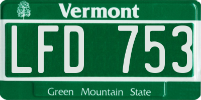 VT license plate LFD753