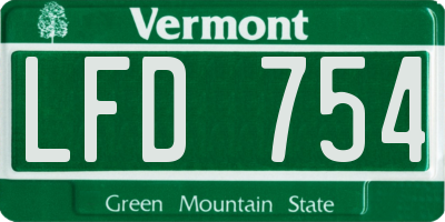 VT license plate LFD754
