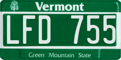 VT license plate LFD755