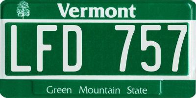 VT license plate LFD757