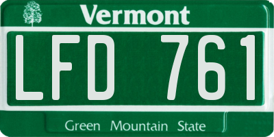 VT license plate LFD761