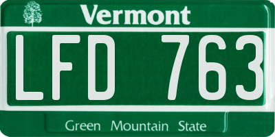 VT license plate LFD763