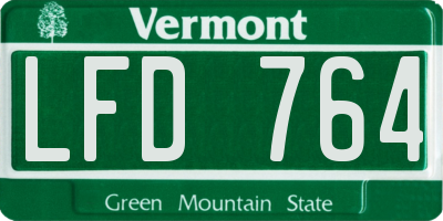 VT license plate LFD764