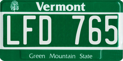 VT license plate LFD765