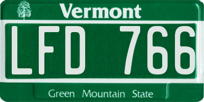 VT license plate LFD766