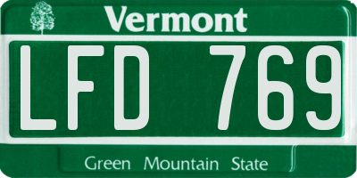VT license plate LFD769